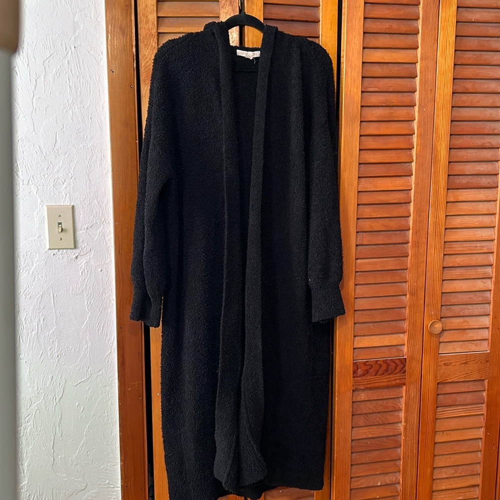 Medium Black Terry Long Robe - Culpo Inc